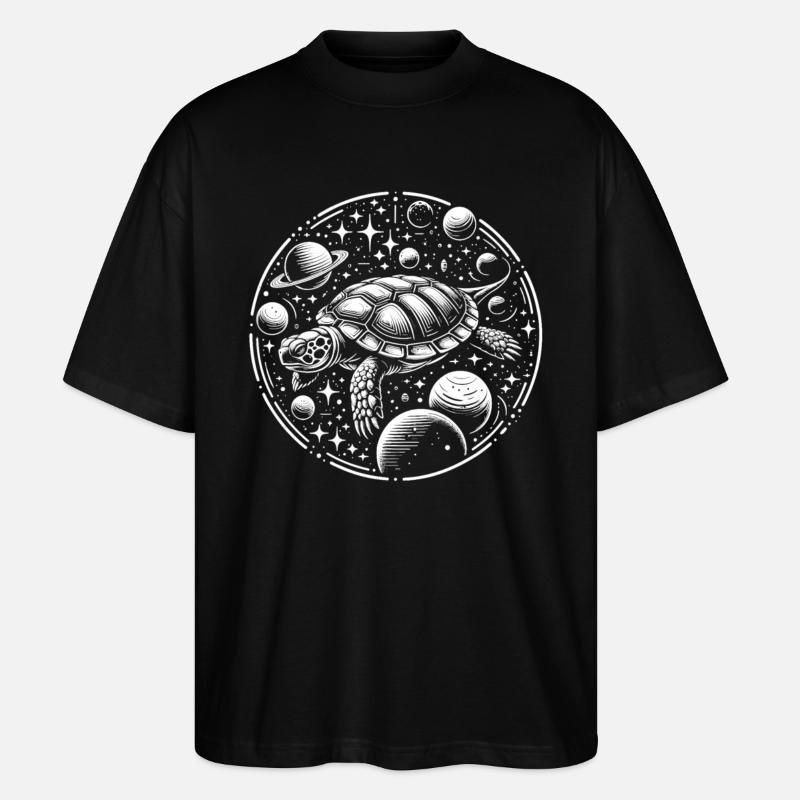 Cosmic Turtle: Star Path - Stanley/Stella Oversized Unisex Organic T-shirt Blaster 2.0 - black
