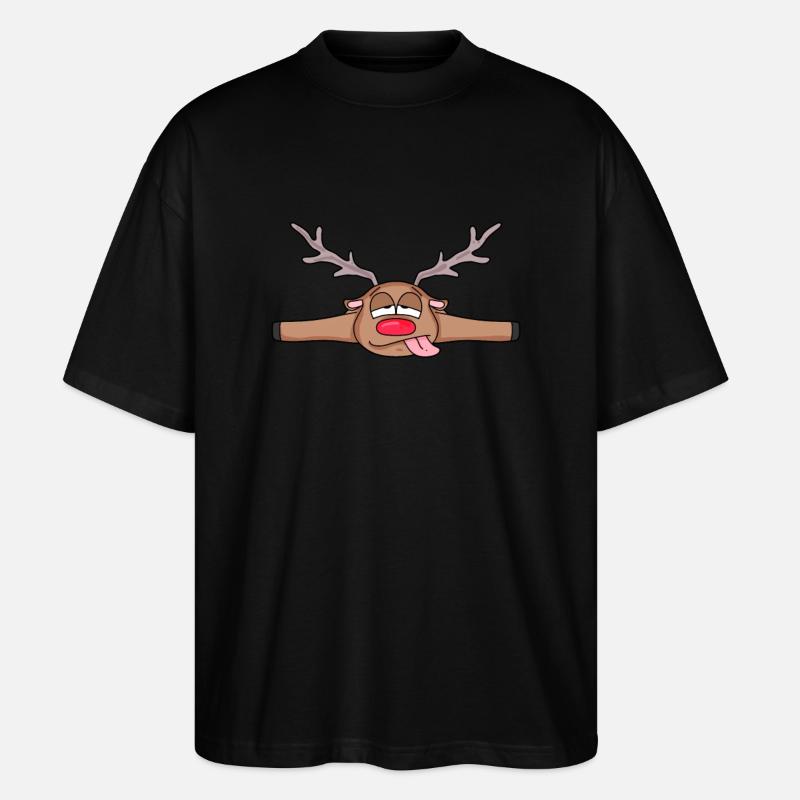 Chevreuil couché - T-shirt bio Blaster 2.0 coupe oversize Stanley/Stella Unisexe - noir