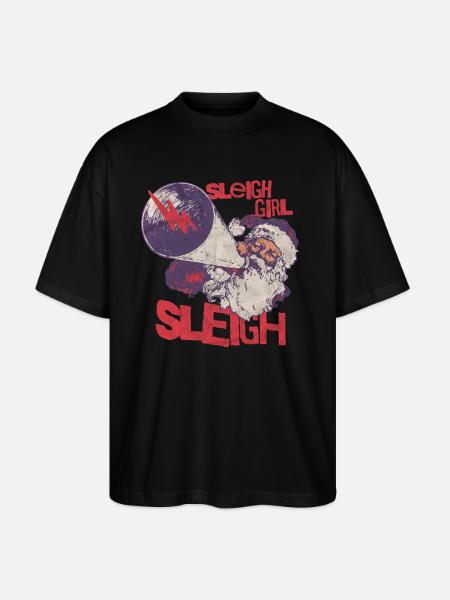 Sleigh Girl Sleigh Funny Ugly Christmas for Women - Stanley/Stella Oversized Unisex Organic T-shirt Blaster 2.0 - black