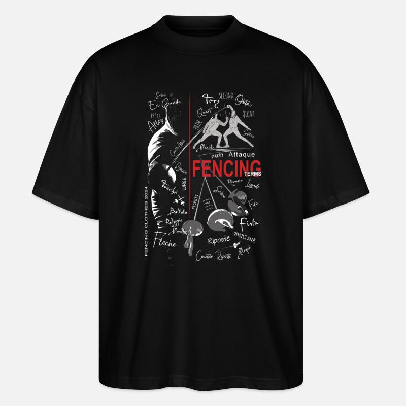 Fechten Begriffe Training Geschenk - Stanley/Stella Oversized Unisex Bio T-Shirt Blaster 2.0 - Schwarz