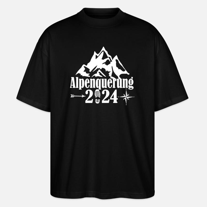 Alpenquerung 2024 - Stanley/Stella Oversized Unisex Bio T-Shirt Blaster 2.0 - Schwarz
