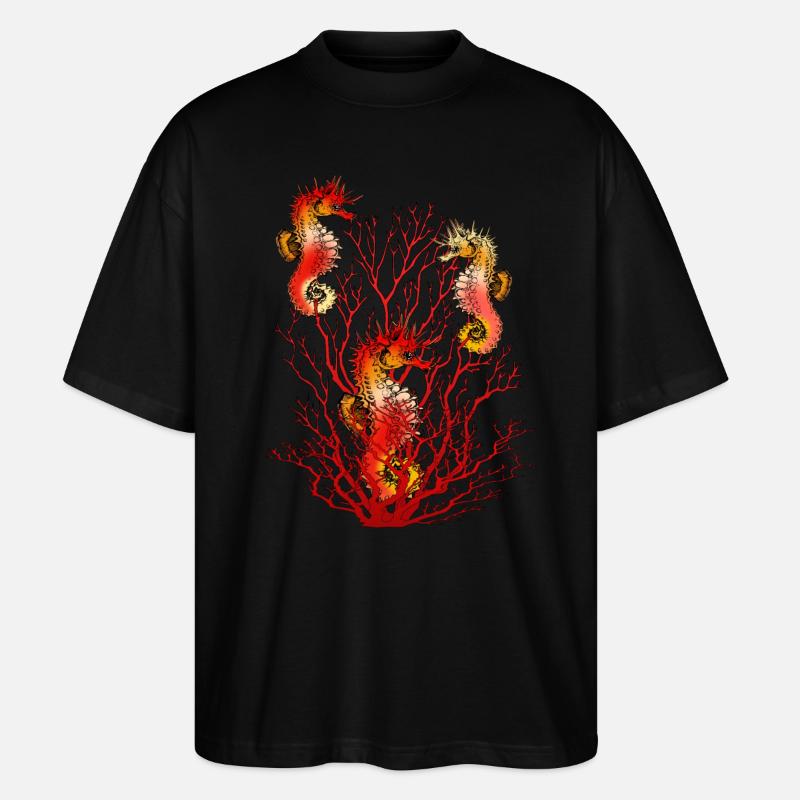 Seepferdchen - Stanley/Stella Oversized Unisex Bio T-Shirt Blaster 2.0 - Schwarz