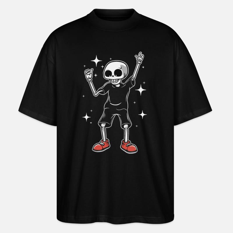 Cool Funny Skeleton - Stanley/Stella Oversized Unisex Organic T-shirt Blaster 2.0 - black