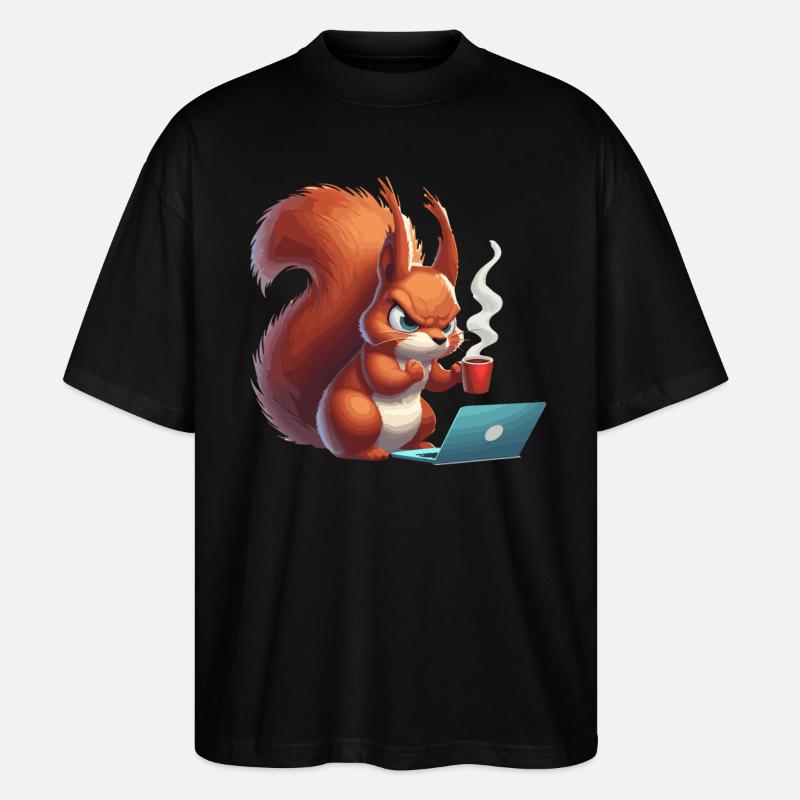 Eichhörnchen Arbeit - Stanley/Stella Oversized Unisex Bio T-Shirt Blaster 2.0 - Schwarz
