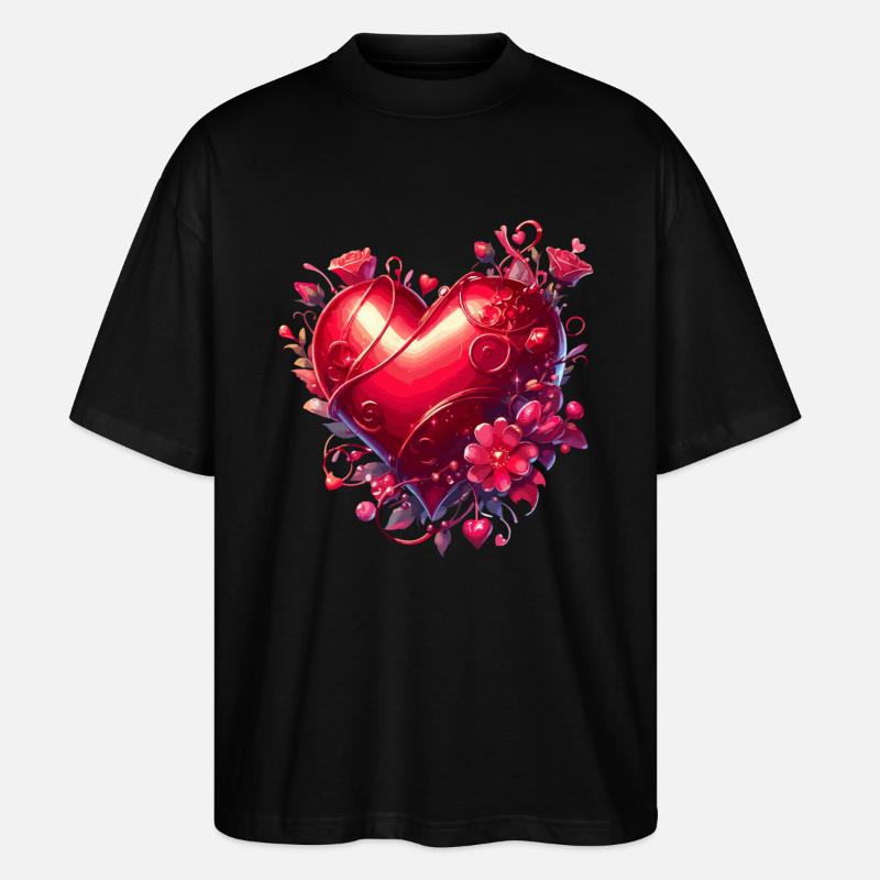 Herz der Liebe - Stanley/Stella Oversized Unisex Bio T-Shirt Blaster 2.0 - Schwarz