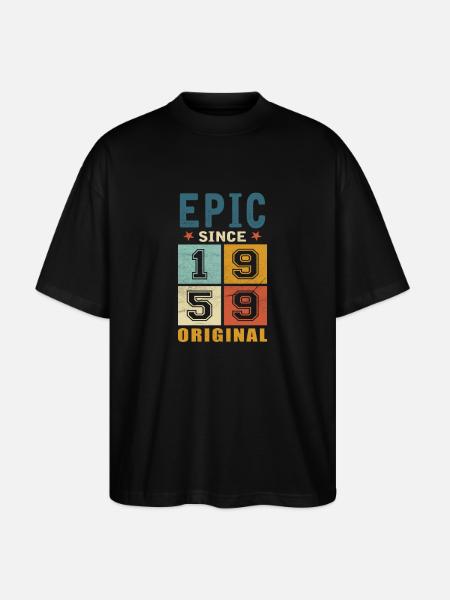 1959 Birthday Epic since - Stanley/Stella Oversized Unisex Organic T-shirt Blaster 2.0 - black