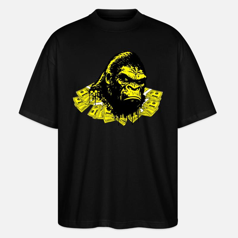 Money Monkey - Stanley/Stella Oversized Unisex Bio T-Shirt Blaster 2.0 - Schwarz