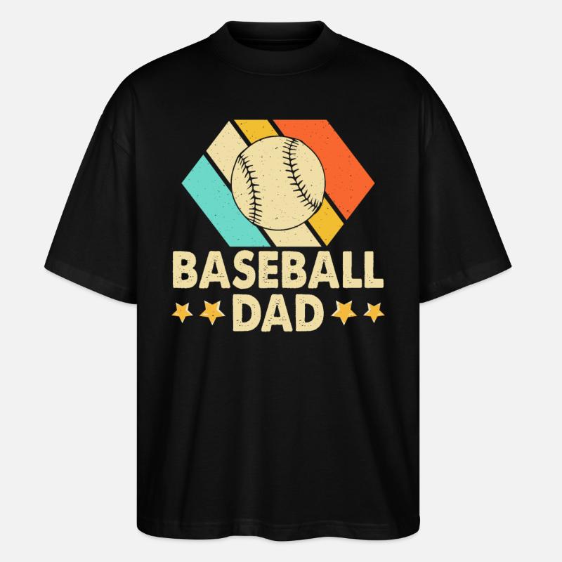 Baseball Dad - Stanley/Stella Oversized Unisex Bio T-Shirt Blaster 2.0 - Schwarz