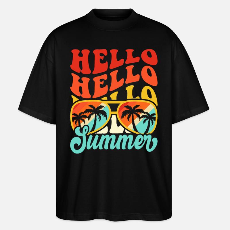 Hello Summer - Stanley/Stella Oversized Unisex Bio T-Shirt Blaster 2.0 - Schwarz