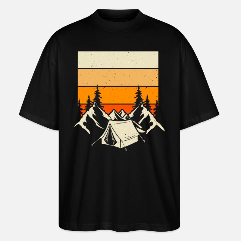 Camping Zelten - Stanley/Stella Oversized Unisex Bio T-Shirt Blaster 2.0 - Schwarz