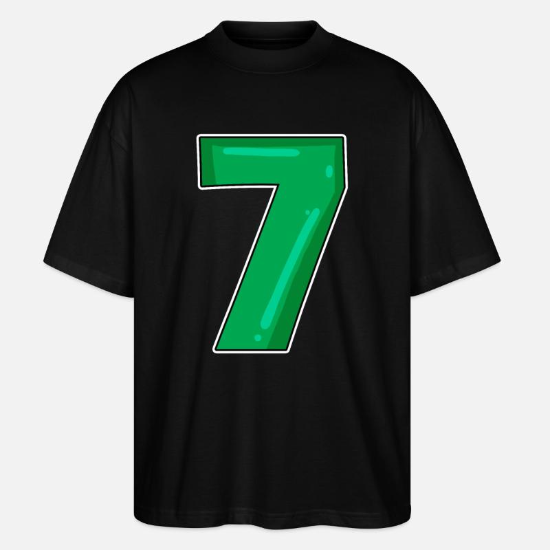 7 Numéro vert - T-shirt bio Blaster 2.0 coupe oversize Stanley/Stella Unisexe - noir