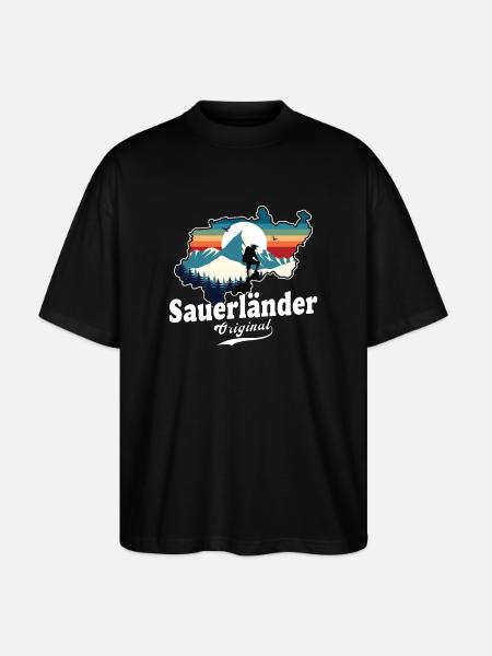 Sauerländer Original Retro Sunset - Stanley/Stella Oversized Unisex Organic T-shirt Blaster 2.0 - black