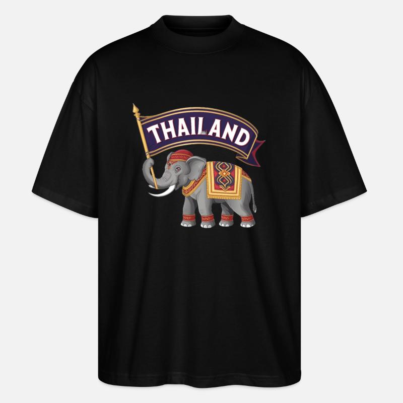 Fier éléphant de Thaïlande - T-shirt bio Blaster 2.0 coupe oversize Stanley/Stella Unisexe - noir