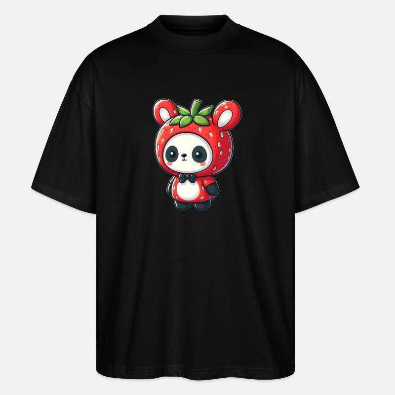 Panda im Erdbeerkostüm - Stanley/Stella Oversized Unisex Bio T-Shirt Blaster 2.0 - Schwarz