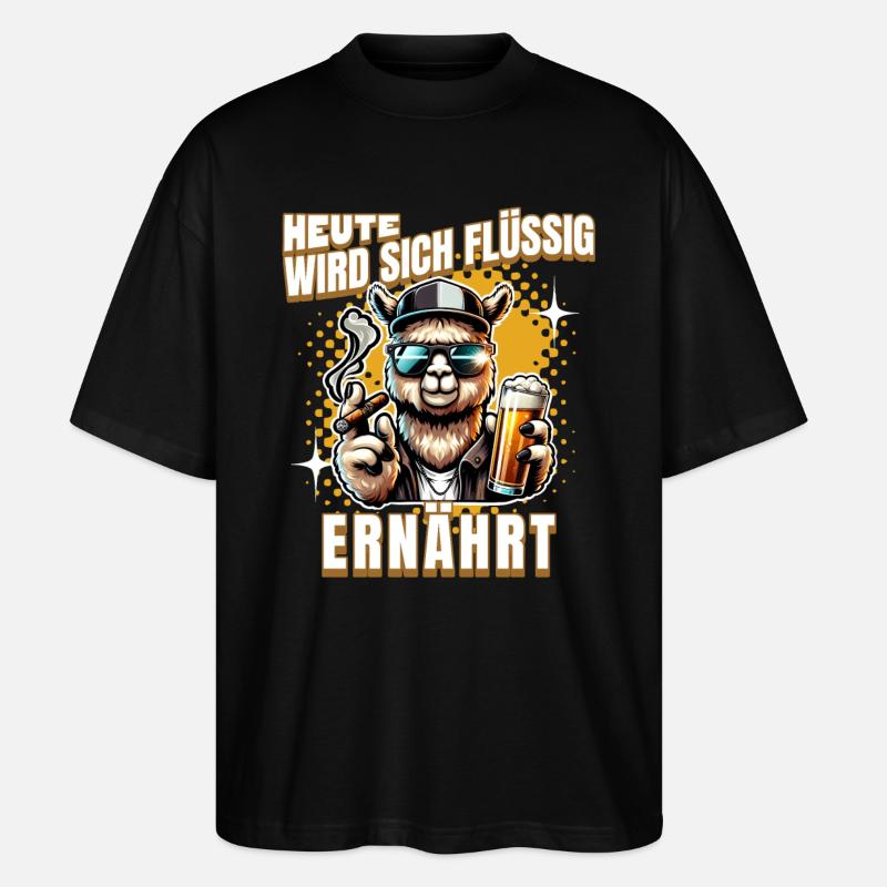 Heute Wird Sich Flüssig Ernährt - Stanley/Stella Oversized Unisex Bio T-Shirt Blaster 2.0 - Schwarz