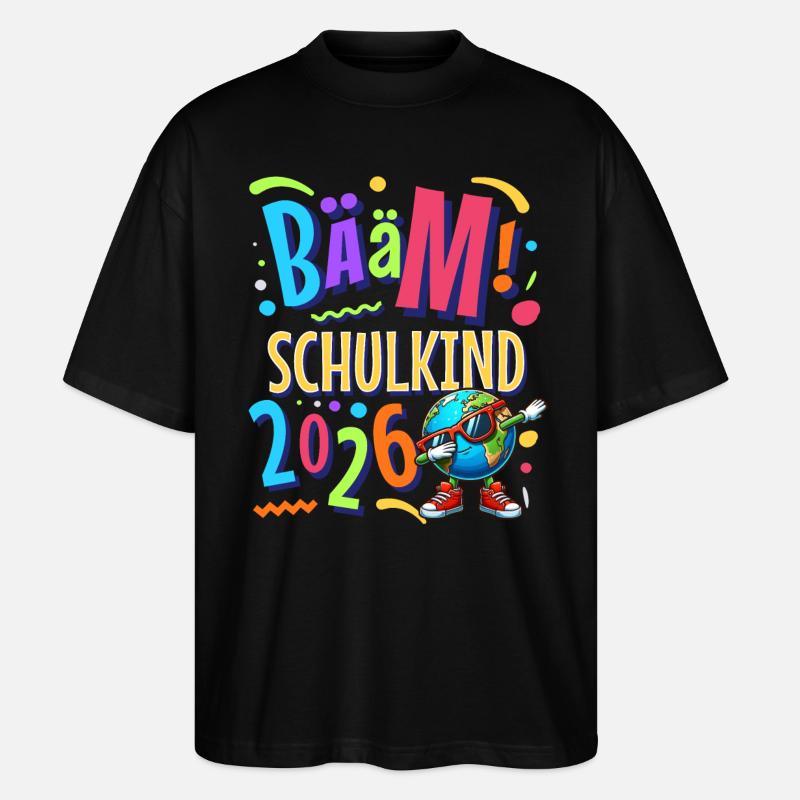 Bääm Schulkind 2026 - Stanley/Stella Oversized Unisex Bio T-Shirt Blaster 2.0 - Schwarz