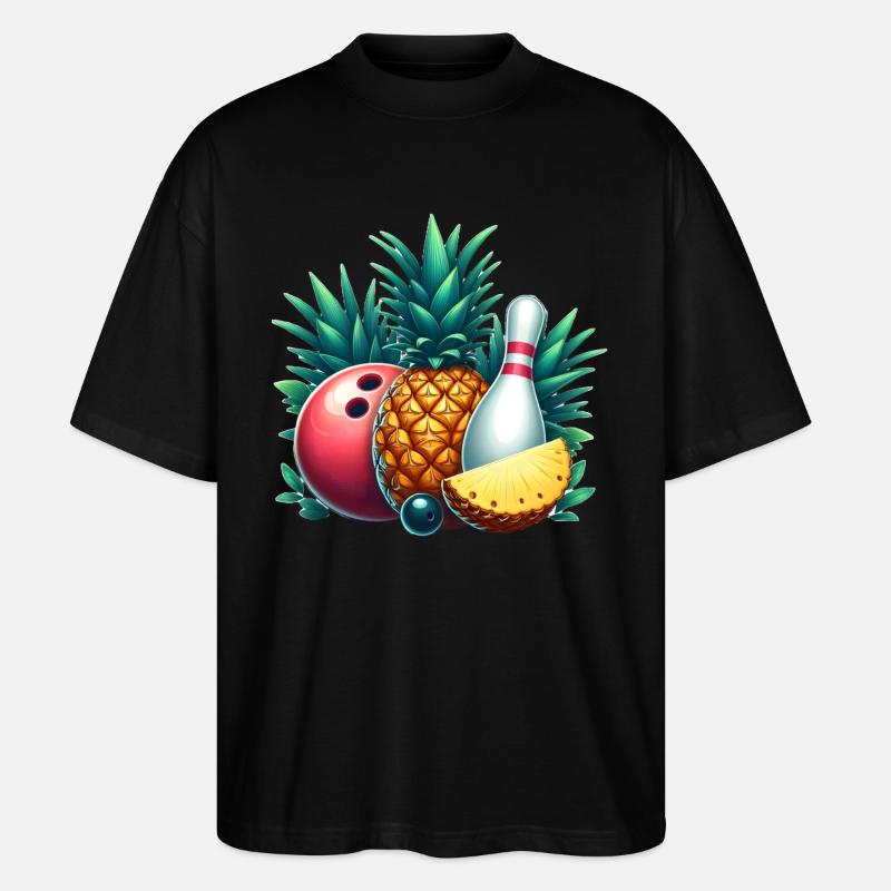 Bowlingkugel und Ananas - Stanley/Stella Oversized Unisex Bio T-Shirt Blaster 2.0 - Schwarz