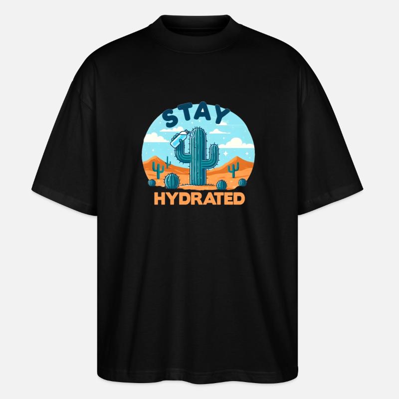 Cactus dans le désert - T-shirt bio Blaster 2.0 coupe oversize Stanley/Stella Unisexe - noir