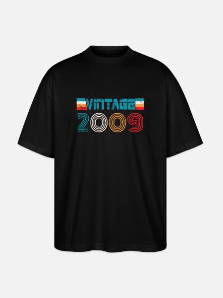 Millésime anniversaire 2009 - T-shirt bio Blaster 2.0 coupe oversize Stanley/Stella Unisexe - noir