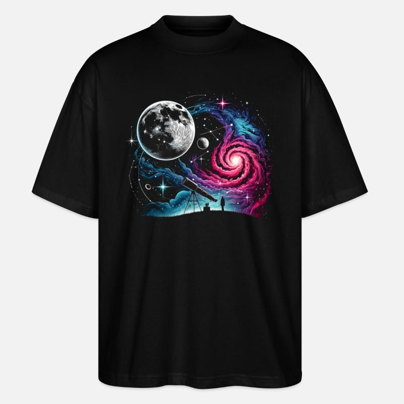 Astronomie Teleskop Weltraum - Stanley/Stella Oversized Unisex Bio T-Shirt Blaster 2.0 - Schwarz
