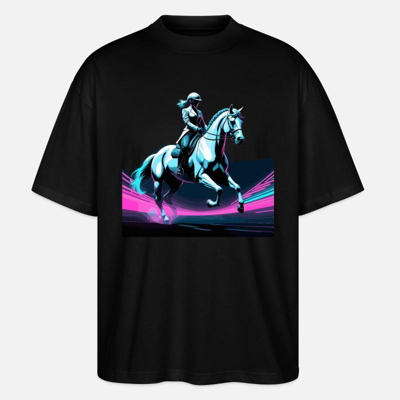Dressage Équitation Cheval Dynamic Gift - T-shirt bio Blaster 2.0 coupe oversize Stanley/Stella Unisexe - noir