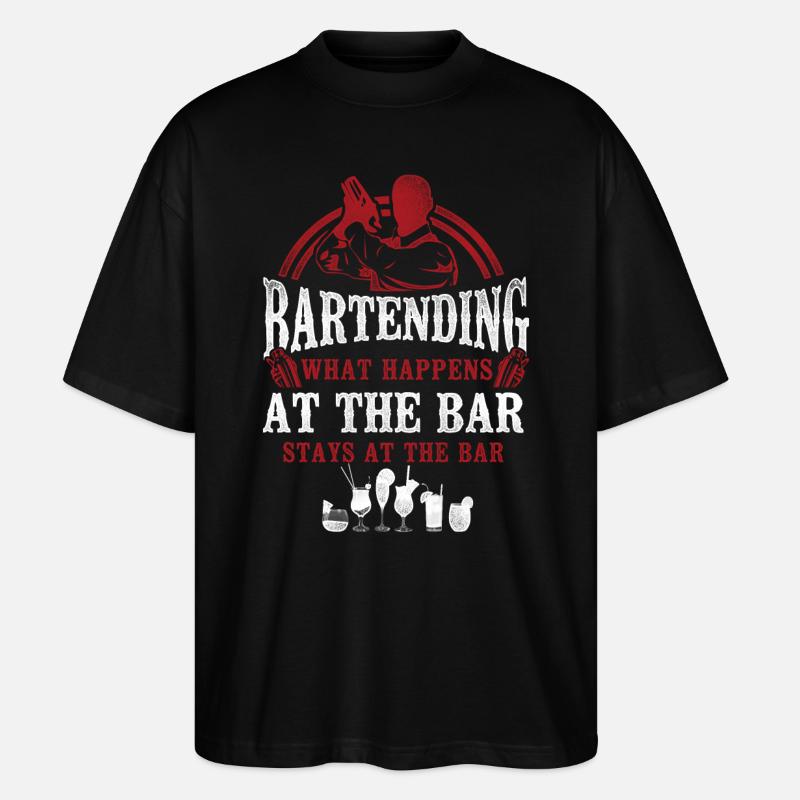 Bartender Mixologist Bartending - Stanley/Stella Oversized Unisex Organic T-shirt Blaster 2.0 - black