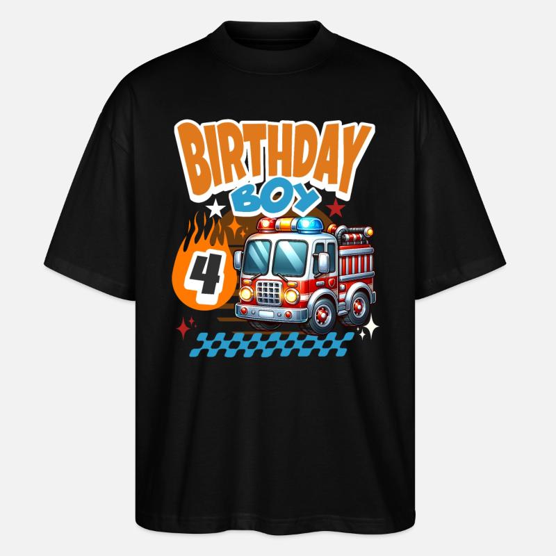 4e anniversaire des pompiers - T-shirt bio Blaster 2.0 coupe oversize Stanley/Stella Unisexe - noir