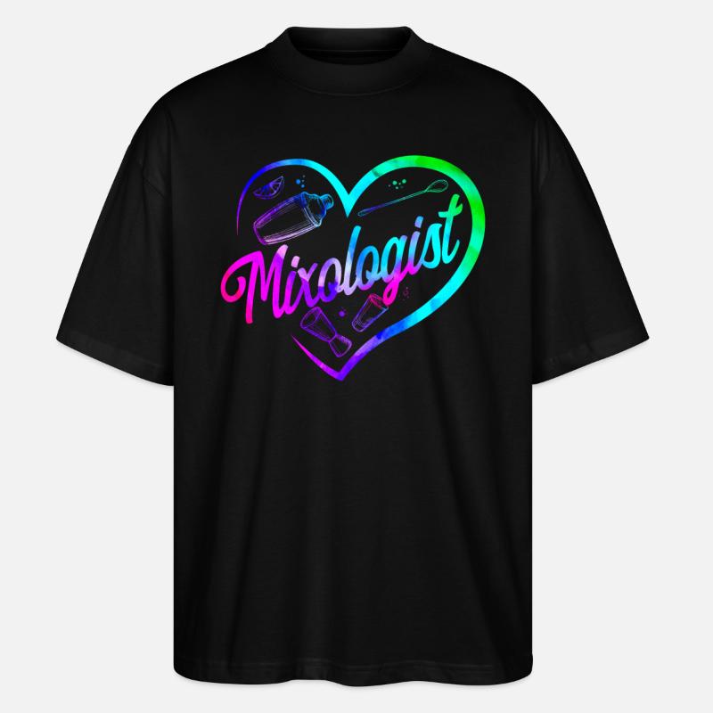 Bartender Mixologist Heart - Stanley/Stella Oversized Unisex Bio T-Shirt Blaster 2.0 - Schwarz