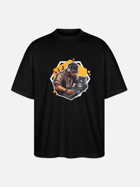 DJ HIP HOP COLOR - Stanley/Stella Oversized Unisex Organic T-shirt Blaster 2.0 - black