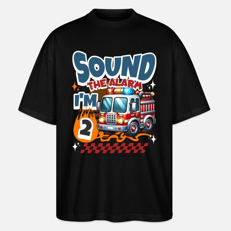 2e anniversaire des pompiers - T-shirt bio Blaster 2.0 coupe oversize Stanley/Stella Unisexe - noir
