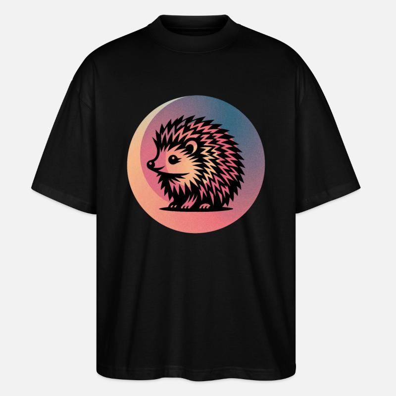 Hedgehog - Stanley/Stella Oversized Unisex Organic T-shirt Blaster 2.0 - black