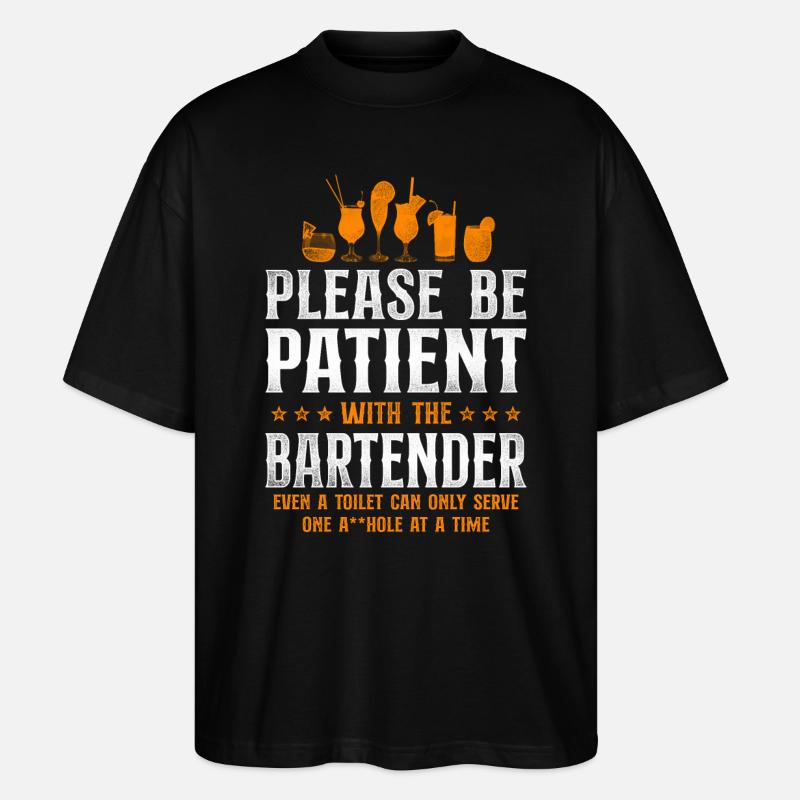 Bartender Mixologist Please Be - Stanley/Stella Oversized Unisex Organic T-shirt Blaster 2.0 - black
