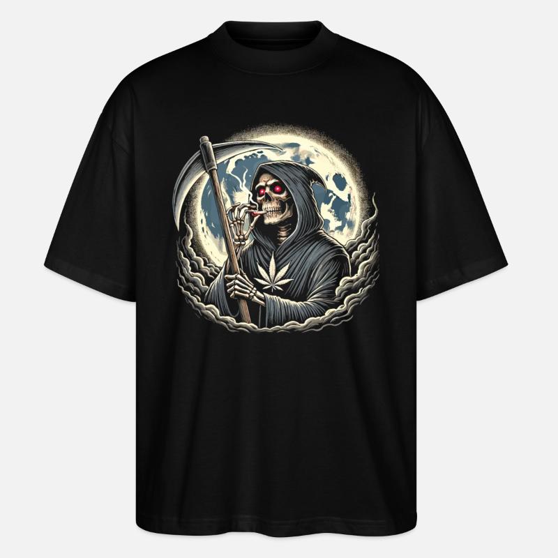 Der berauschte Sensenmann im Mondlicht - Stanley/Stella Oversized Unisex Bio T-Shirt Blaster 2.0 - Schwarz