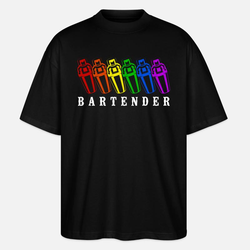 Bartender Mixologist Rainbow - Stanley/Stella Oversized Unisex Organic T-shirt Blaster 2.0 - black
