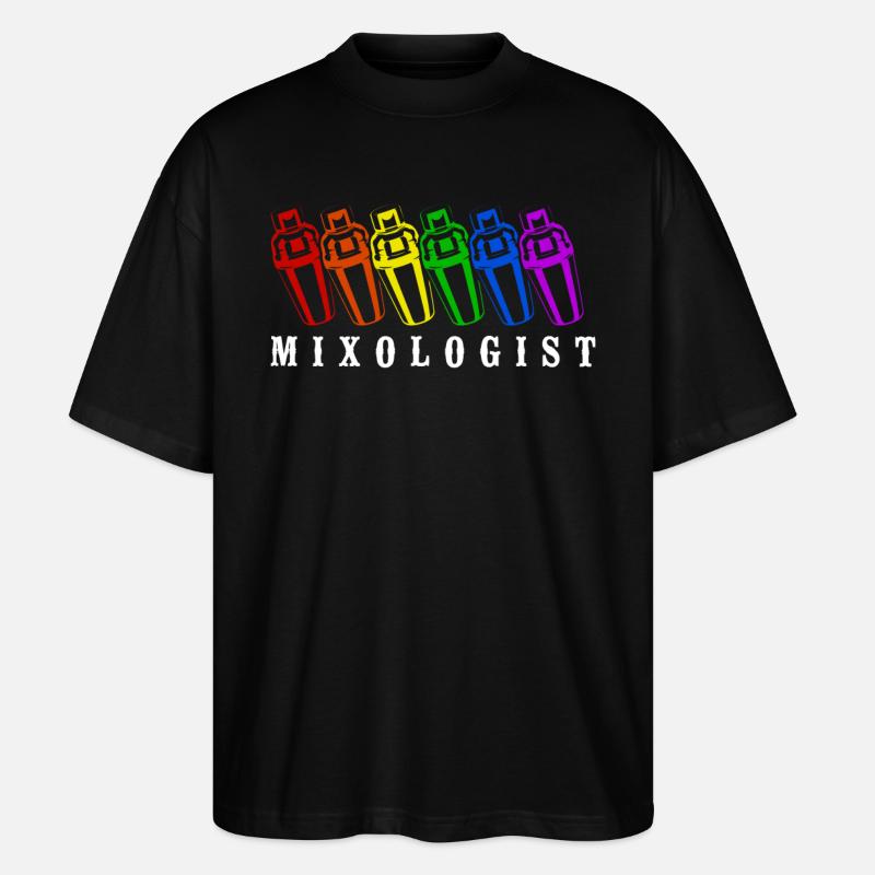 Bartender Mixologist Rainbow - Stanley/Stella Oversized Unisex Organic T-shirt Blaster 2.0 - black