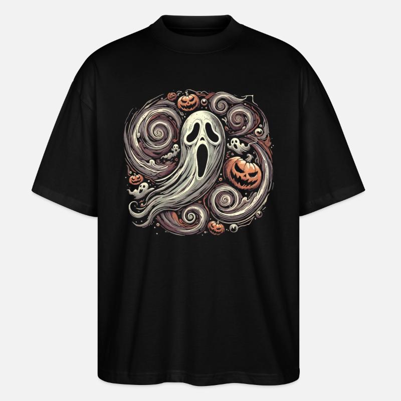 Fantômes expressionnistes effrayants Halloween - T-shirt bio Blaster 2.0 coupe oversize Stanley/Stella Unisexe - noir