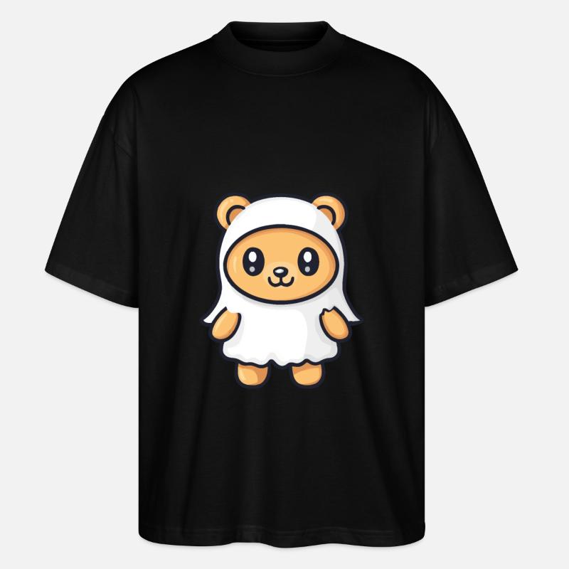 Bear Halloween Comic Ghost - Stanley/Stella Oversized Unisex Organic T-shirt Blaster 2.0 - black