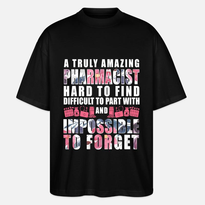 Pharmacy Tech Technician - Stanley/Stella Oversized Unisex Bio T-Shirt Blaster 2.0 - Schwarz