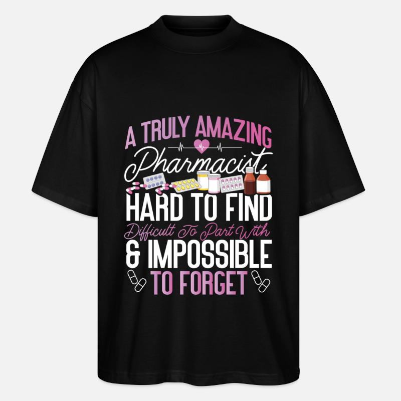 Pharmacy Tech Technician - Stanley/Stella Oversized Unisex Bio T-Shirt Blaster 2.0 - Schwarz