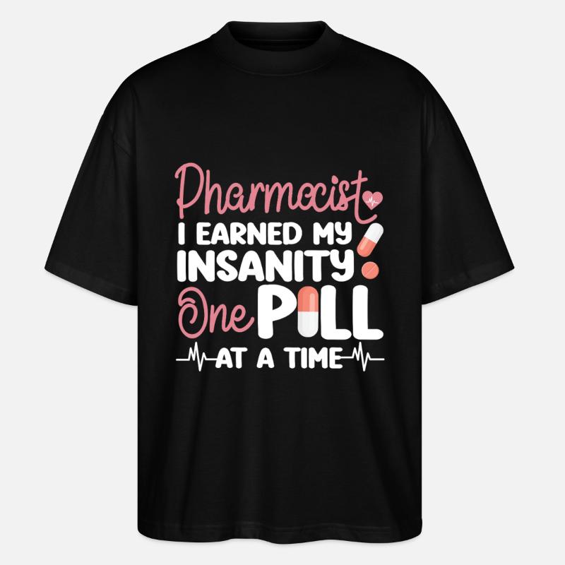 Pharmacy Tech Technician - Stanley/Stella Oversized Unisex Bio T-Shirt Blaster 2.0 - Schwarz