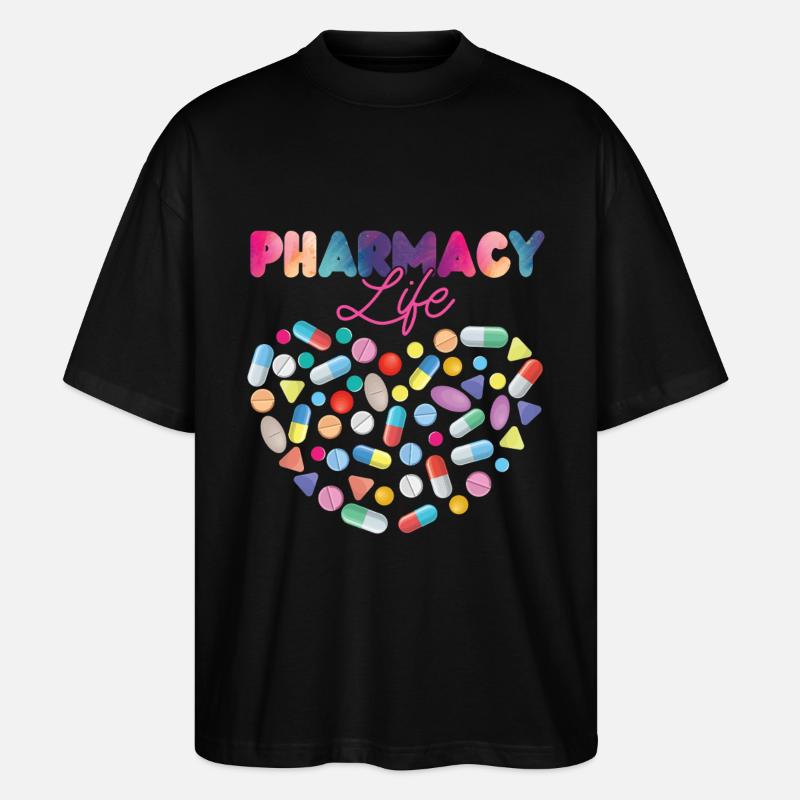 Pharmacy Tech Technician - Stanley/Stella Oversized Unisex Bio T-Shirt Blaster 2.0 - Schwarz
