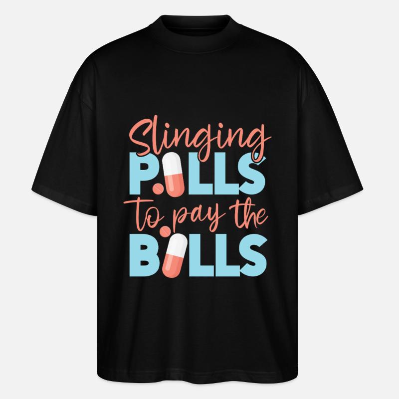 Pharmacy Tech Technician - Stanley/Stella Oversized Unisex Bio T-Shirt Blaster 2.0 - Schwarz