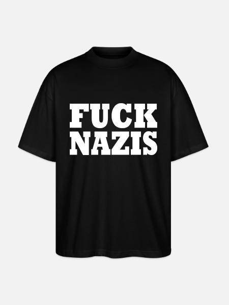 Fuck nazis - Stanley/Stella Oversized Unisex Bio T-Shirt Blaster 2.0 - Schwarz