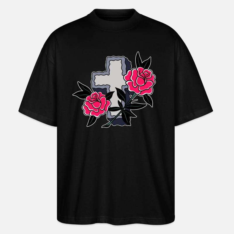Croix et roses - T-shirt bio Blaster 2.0 coupe oversize Stanley/Stella Unisexe - noir