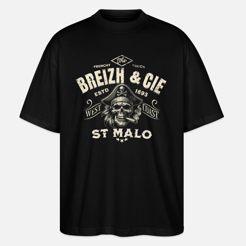 Breizh Cie St Malo - T-shirt bio Blaster 2.0 coupe oversize Stanley/Stella Unisexe - noir