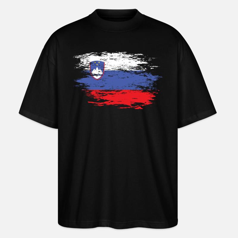 Drapeau de la Slovénie utilisé - T-shirt bio Blaster 2.0 coupe oversize Stanley/Stella Unisexe - noir