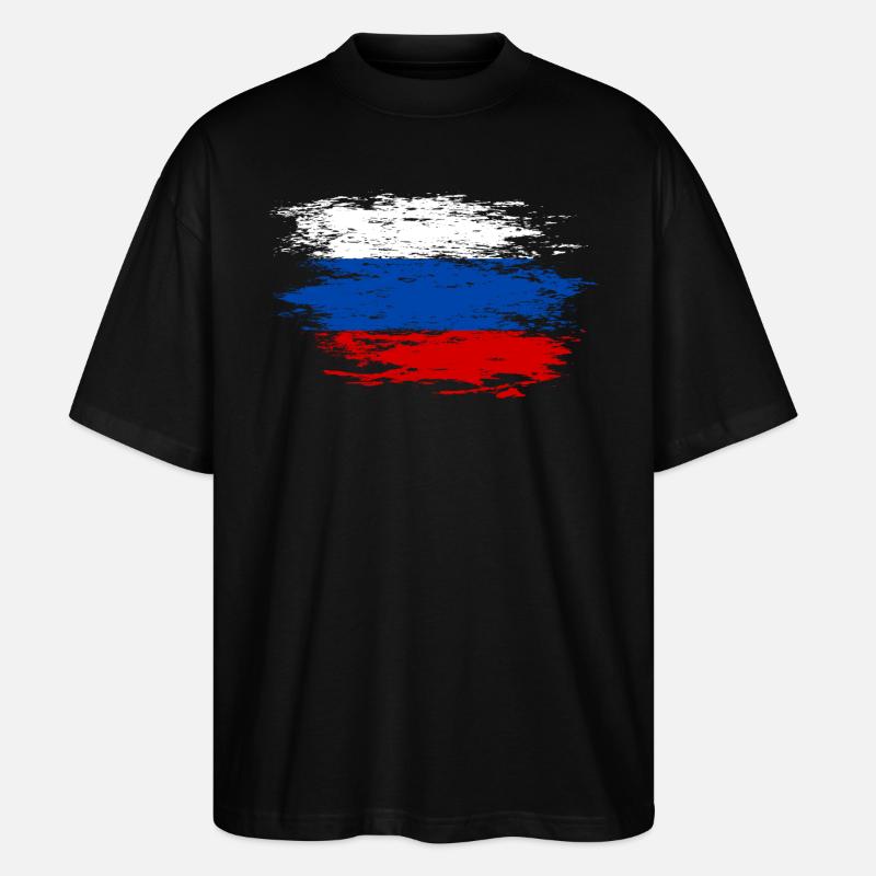Drapeau russe utilisé - T-shirt bio Blaster 2.0 coupe oversize Stanley/Stella Unisexe - noir