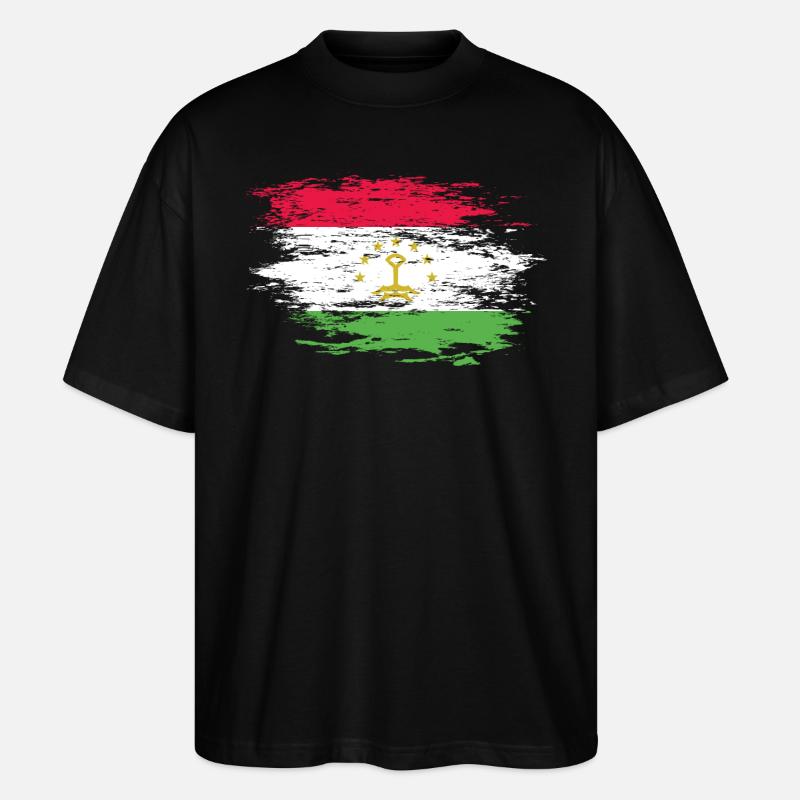 Drapeau du Tadjikistan utilisé - T-shirt bio Blaster 2.0 coupe oversize Stanley/Stella Unisexe - noir