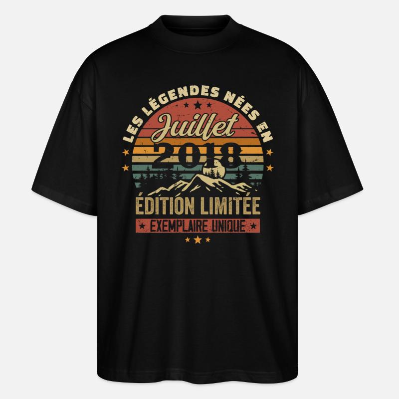 Juli 2018 Jahrgangs-Jubiläum 2018 Juli - Stanley/Stella Oversized Unisex Bio T-Shirt Blaster 2.0 - Schwarz