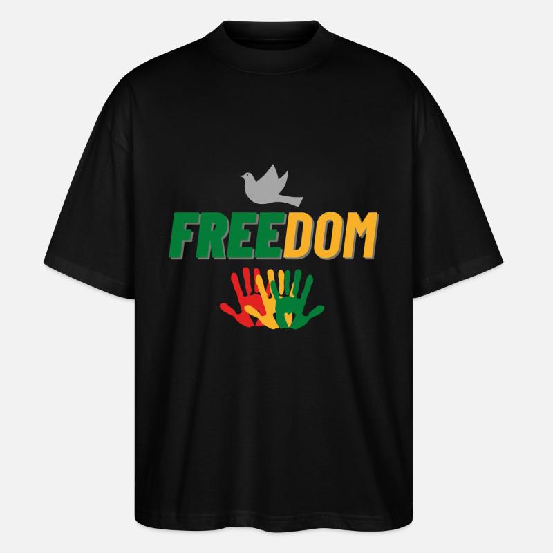Freedom - Stanley/Stella Oversized Unisex Bio T-Shirt Blaster 2.0 - Schwarz